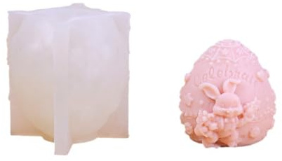Stampo in Silicone per Coniglio Pasquale, Stampo in Silicone per Coniglio uovo di Pasqua, Stampi in Silicone 3D, per Coniglio uovo di Pasqua, Stampo per Colata, Stampo per Candela