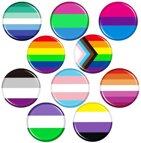SEPGLITTER Pride 20pcs Rainbow LGBT Pins Bulk Buttons for Pride Parades and Events