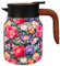 Hervidor de té retro, de acero inoxidable, tetera floral vintage, hervidor de té con infusor, hervidor de té aislado, jarra térmica, tetera retro con infusor para celebraciones de Año Nuevo chino