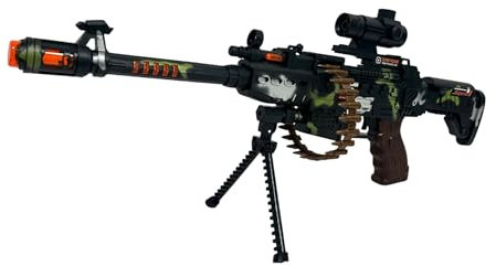 Mitra M4 Fusil avec Lumières et Sons 62 CM - Mitrailleuse Jouet pour Enfants à Batterie