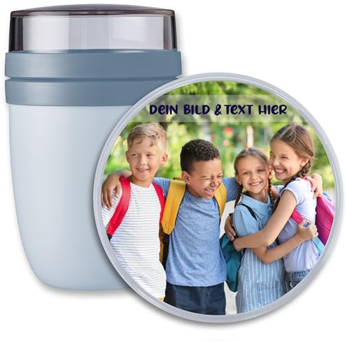 Lunchpot Kinder Müslibecher to go Joghurtbecher für Mepal Ellipse - Einschulung Geschenk Dein Bild und Text Geschenk Schulkind eigenes Foto Geschenke Kita Start selbst gestalten I Schulanfang I