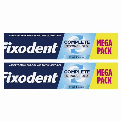 Fixodent Complete Strong Hold Denture Adhesive Cream Fresh Flavour 70g x 2 – for Full & Partials, All-Day Seal & Comfort with Welari Thank You Card | (2 Pack)