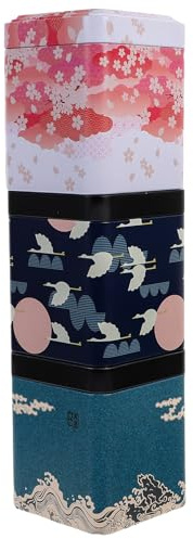 Baluue Set de 3 Frascos de Hojalata Varios estilos en Cocina Color Aleatorio Varios estilos Superficie Lisa y Sellado Hermético para Mantener el Té Fresco para Té