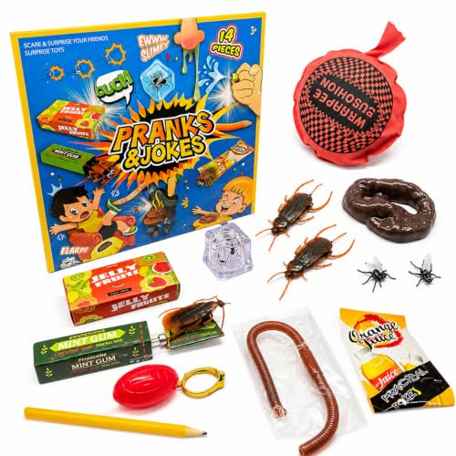 FuYelng 14 Pza Juego Bromas Novedoso, Bolsa Broma Divertida Los Inocentes