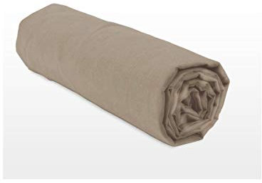 Home Linge Passion Spannbettlaken, Dunkelbeige, 160 x 200 cm + 25 cm, 100% Baumwolle, 57 Fäden/cm² (Label Oeko-Tex)