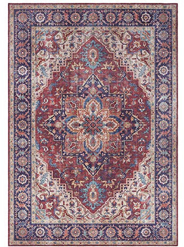 Nouristan Anthea Asmar - Alfombra para salón (80 x 200 cm, poliéster, 80 x 200 cm), diseño de Flores orientales