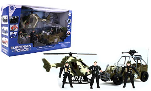 EUROPEAN FORCE - Coffret Intervention Armée - Véhicules d'Interventions - 093478 - Rouge - Plastique - Militaire - Jouet Enfant - Miniature - 43 cm x 25 cm - À Partir de 3 Ans