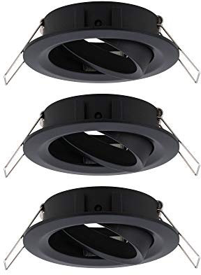 Paulmann 92487 Choose Einbauleuchte Spot schwenkbar max. 3x10 Watt Deckeneinbaustrahler Schwarz matt Einbaulampe Alu