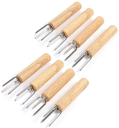 BETOY 10x Forchetta per patate con 3 denti in acciaio inossidabile, inossidabile, riutilizzabile come spiedo di mais, ausilio peeling