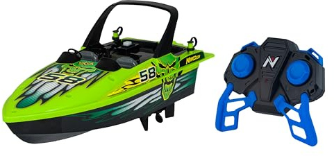 Nikko 10171 Speed Boat, Remote Controlled RC Boat, Water Action up to 2.5 km/h, Robust Motor Boat, Fast Response, 25 m Range, for Children from 6 Years and Adults, Race Boat Approx. 30 cm, Green