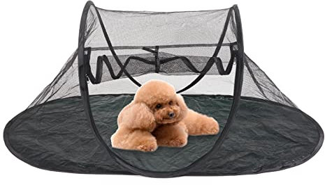 Dpofirs Outdoor-Haustierzelt, Mini-Katzenzelt, Outdoor-Laufstall, Haustier-Katzengehege Mesh-Katzenspielzelt, Tragbares Mesh-Spielhausgehege für Katze, Hund, Kaninchen, Welpen