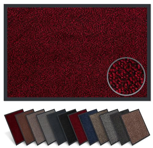 Carpet Diem Fußmatte innen, große Auswahl, Größe: 90x120 cm, Farbe: rot-schwarz - Halten Sie Ihr Zuhause sauber mit unserer Schmutzfangmatte
