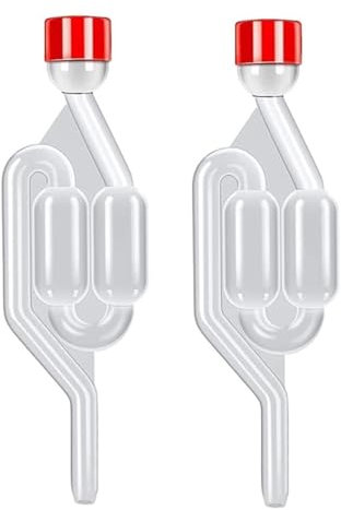 Bessy shop Gärröhrchen,2 Stück Gärspund Gärröhrchen Gäraufsatz Set Transparent Gärung Airlock Wein-Rückschlagventil für Wein Bier Herstellung Sauerkraut Gären Kimchi