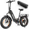 ESKUTE E Bike Star, Klapprad Elektrofahrrad mit 20 Zoll Fat Tire, 36V 25Ah Batterie, Aluminium-Leichtbau, Reichweite bis zu 120 km, 7 Gang Getriebe Ebike (Schwarz, 2 Batterien)