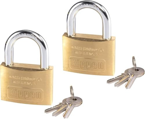 Kippen 2002CY - Kit 2 pezzi di Lucchetto ad Arco con Corpo in Ottone da mm.30