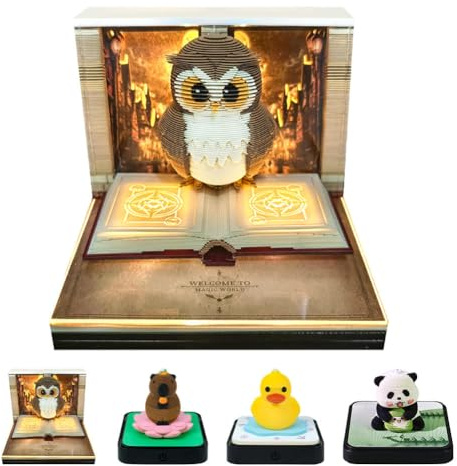 PQNXZKB Time Piece Calendar 2026,Tear Away Calendar,3D Animal Paper Sculpture,Can Be Used As A Bookmark,Suitable for Note Taking,Decorative Ornaments