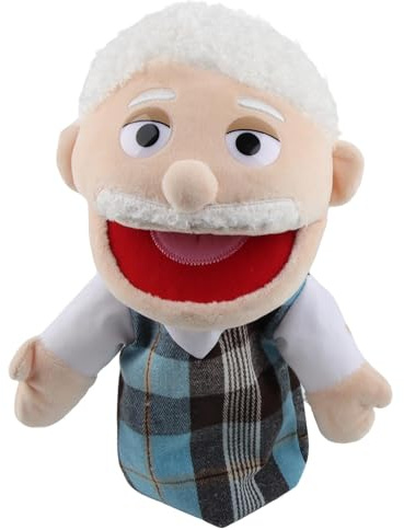 XIMEY Marionetas de Mano Niños, Marionetas de Cuerda, Marioneta Peluche Mano, Títere de Mano para Cuenta Cuentos, Enseñar y Realizar Juegos Interactivos, Regalo de Cumpleaños (Abuelo, 30cm)
