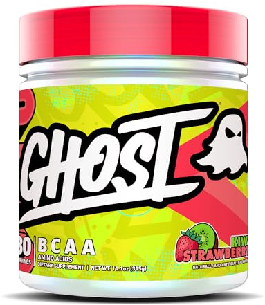 GHOST BCAA Powder Amino Acids Supplement, Kiwi Strawberry - 30 Servings - Sugar-Free Intra, Post & Pre Workout Amino Powder & Recovery Drink, 7G BCAA
