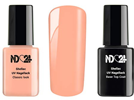 Shellac Set - Uv Lack + Base Top Coat - Classic Rot - Made in Germany (2 x 12ml)