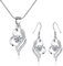 Kamise Schmuck Set Silber, 925 Sterling Silber Herz Silberkette & Hängend Ohrringe Set mit Zirkonia, 45cm Herz Halskette und Ohrhänger für Damen, Romantic Schmuckset mit Geschenkbox (Weiß)