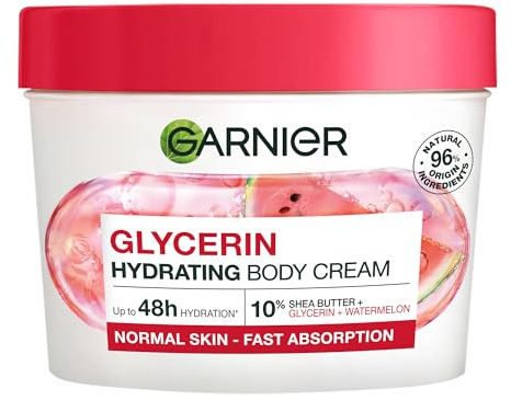 Garnier Body Superfood, feuchtigkeitsspendende Gel-Creme für den Körper, mit Wassermelone & Hyaluronsäure, Körpergel-Creme für normale Haut, vegane Formel, 380 ml