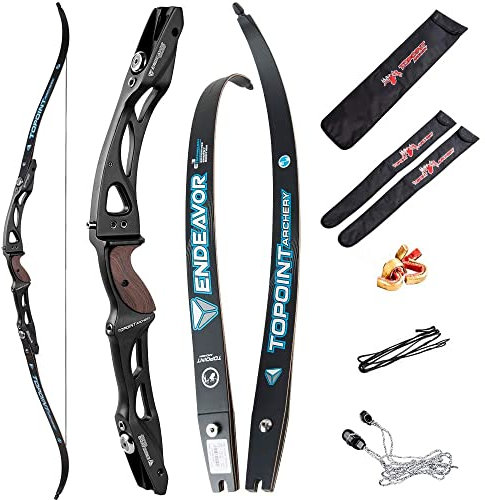 SHARROW Bogenschießen Takedown Recurve Bogen ILF Wurfarme und Riser 66/68/70 Zoll Erwachsene Wettbewerb Bogen Recurvebogen Sportbogen Jagdbogen (66/20lbs, Schwarz)