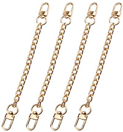 MFCGHXR 4 Cadenas de Repuesto para Bolsos,Cadenas Cortas para Bolsos,Cadenas para Bolsos,Cadenas para Bolsos con Hebilla de Metal para Bolsos y Bolsos (Dorado,7.68 Pulgadas)