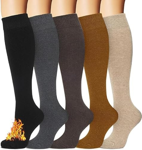 CTHH Warm Knee High Socks Women Thermal Cotton long Boot Thick Hiking Socks