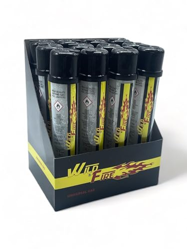 Clearfee Windfire butan-propan tändare gas | 65 ml transparent flaska | 100 % oljegas | påfyllningsgaständare | påfyllningständare flamberbrännare gas | metallventil (12)