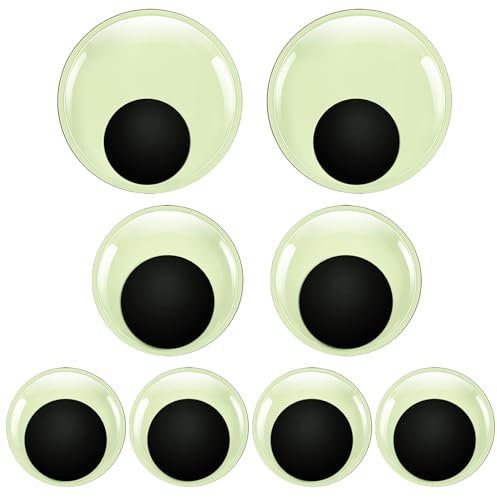 TOAOB 8 Pezzi Occhi Adesivi Fluorescenti Autoadesivi Plastica Finti Mobili Grande Occhietti 50mm 75mm 100mm per Fai da Te Lavoretti Scrapbooking Creazione Bambole Pupazzi Artigianato