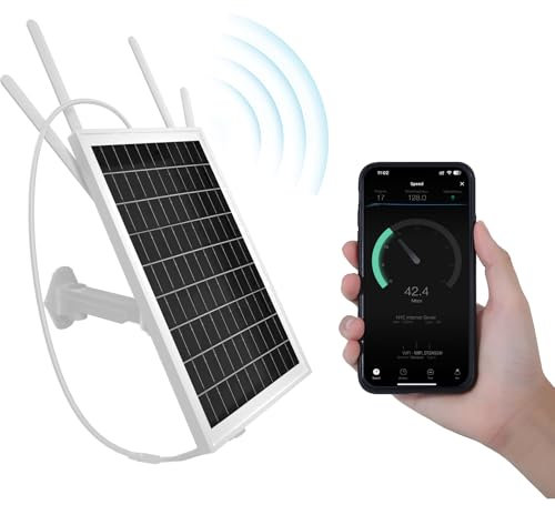 Router WiFi Alimentado por energía Solar para Exteriores con conectividad 4G LTE, 15W Router Solar 4g Exterior for All Network Camera Phone Laptop Tablet PC TV