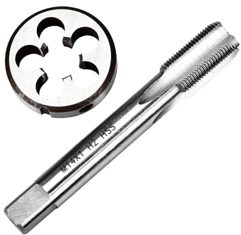 MINSHUXI Gewindebohrer und Schneideisen M14 x 1mm Matrizensatz Set Legierungswerkzeug