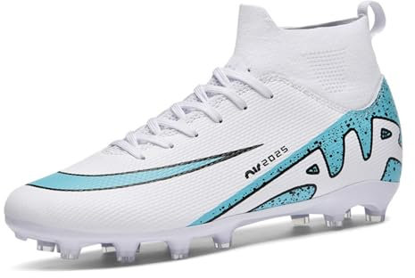 WEJIESS Herren Fußballschuhe High Top Spikes Jugend Outdoor-Training Fußballschuhe Professionelle sportliche Sportschuhe Turf Trainer