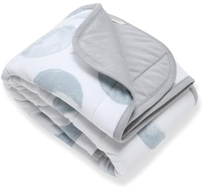 Burt's Bees Baby Reversible Blanket, Nursery, Stroller & Tummy-Time Organic Jersey Cotton Quilted Infant & Toddler Bedding