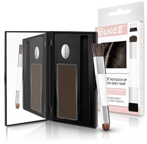 Sularpek Hairline Powder, Root Cover Up, Root Touch Up Powder, Resistant Hair Loss Concealer Set, for Thinning Hair for Women and Men, Eyebrows, Beard Line, 6.5g, Medium Brown