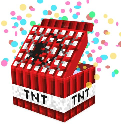 FETTIPOP Scatola Regalo Esplosiva Sorpresa (TNT), 18,5 x 14 x 11 cm, Coriandoli Confezione Pacco Regalo, Anniversario Compleanno, Valentino, Qualsiasi occasione