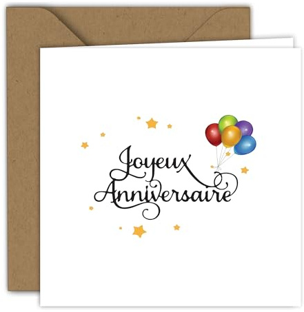 Edition Colibri Carte de vœux d'anniversaire avec enveloppe, carte Happy Birthday, carte d'anniversaire pour homme et femme, A6, ballon