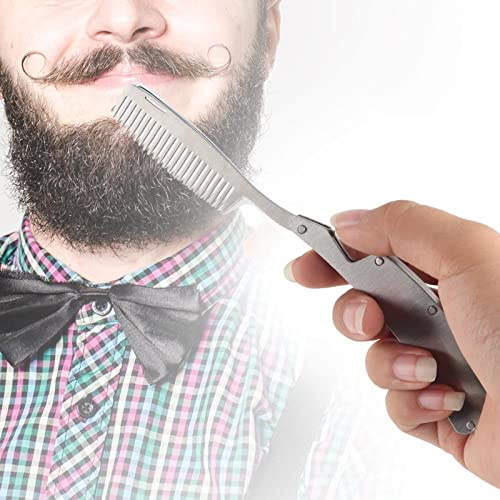 Yunseity LISSEUR DE BARBE RÉSISTANT À L'OXYDATION LET HOMMES PEIGNE À BARBE PORTABLE ROND MAISAIS
