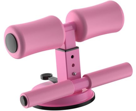 ANDRESLAD Sit-up Device Dual Pole Pink Floor Exercise Equipment for Indoor Belly Fitness and Abdominal Curl Assist