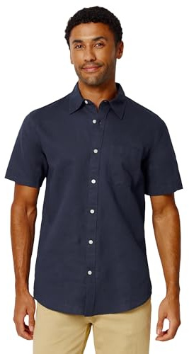 Amazon Essentials Men's Regular-Fit Short-Sleeve Linen Shirt