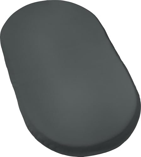 Erwin Müller Baby-Spannbettlaken Murnau Single-Jersey - anthrazit Größe 40x70 cm oval - hautfreundlich, atmungsaktiv, bügelfrei, strapazierstark