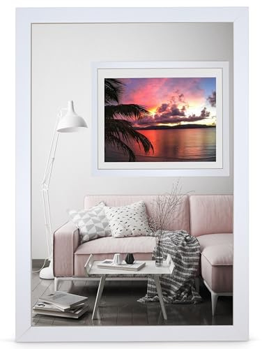Cornice portafoto 10 x 15 cm, cornice bianca in legno acrilico, cornice ritratto, cornice per foto, cornice decorativa, senza immagine Alice, legno, bianco, 80 x 100 cm