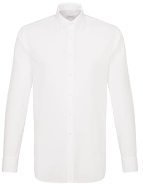 Chemise business Seidensticker pour homme - coupe slim - sans repassage - col boutonné - manches longues - 100 % coton