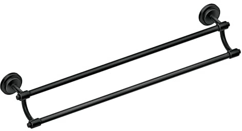 Moen DN0722BL Iso Collection 24-Inch Double Towel Bar, Matte Black