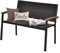 COSTWAY Gartenbank Polyrattan, Rattanbank mit Armlehnen aus Akazienholz, Bank mit stapelbaren Design, Parkbank für Hinterhof, Balkon, Pool, Terrassenbank Sitzbank Outdoor, 115x58x88cm (Neues Modell)