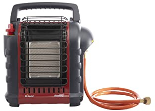 Mr. Heater Portable Buddy mit einem ölfreien Schlauch (1,5 Meter) zum Anschluss an Gasflaschen, bis zu 2,4kW Leistung, Outdoor-/Campingheizung,inkl. Adapter für Gaskartuschen mit 7/16-Gewinde