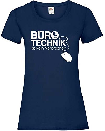 Bürotechnik ist kein Verbrechen Frauen Lady-Fit T-Shirt Navy S