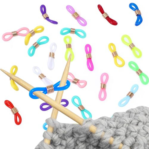 40 Stück Maschenmarkierer, Maschenstopper Farbe Stricknadeln, Gummi Stricknadel, Stricknadelstopper, Stricken Stricknadelstopper, Stricknadelkappen Zum Strickzubehör Für Stricknadeln Häkeln