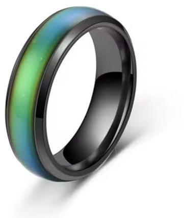 Anillo de estado de ánimo, cambio de color, divertido sensible a la temperatura, gran regalo, para todas las edades, diferentes colores de banda, negro, rosa, oro, plata, resistente al agua, Cristal
