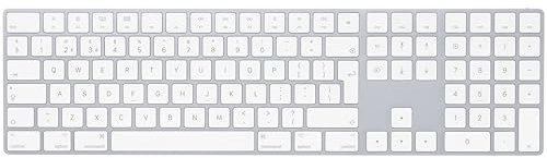 Apple Magic Keyboard with Numeric Keypad: Bluetooth®, rechargeable. Works with Mac, iPad or iPhone; British English, Silver